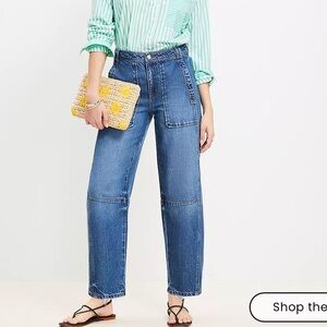 LOFT Petite High Rise Utility Barrel Pants